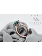 Klasikinis žiedas "Vintage Emerald" originalus 14k rožinio aukso vynas "vrc157r